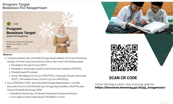 Beasiswa PJJ Kemenag Dibuka, Guru Pesantren Bisa Kuliah Gratis Tanpa Tinggalkan Kelas