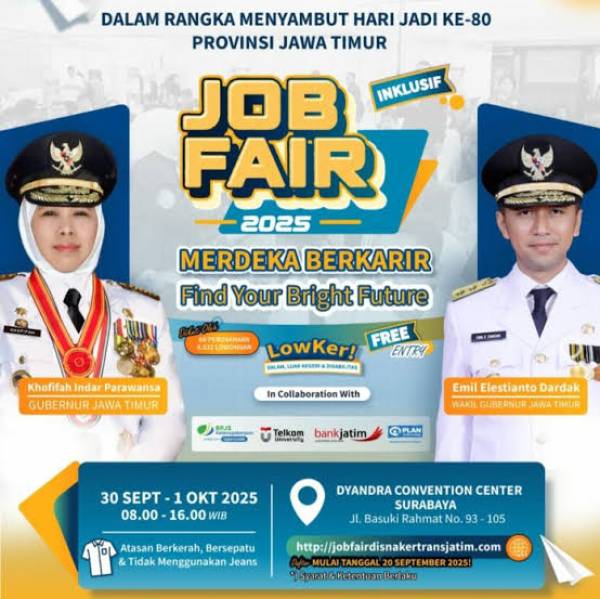 Sambut HUT ke-80, Jawa Timur Gelar Job Fair 2025