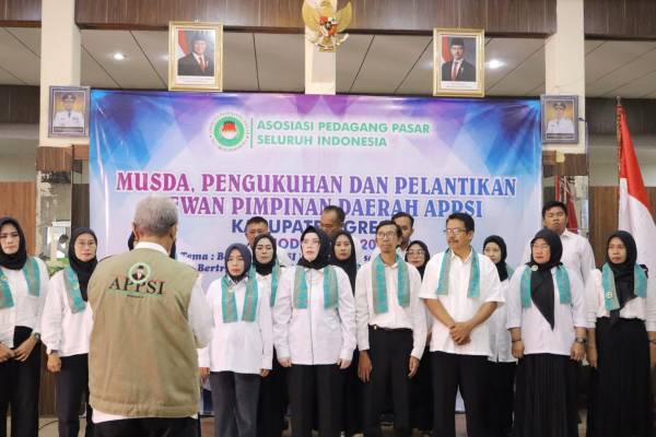 DPD APPSI Gresik Periode 2026-2031 Dilantik, Fokus Tingkatkan Kesejahteraan Pedagang Pasar