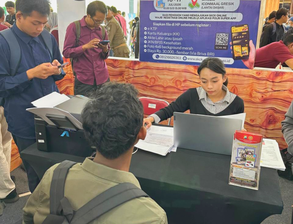 Layanan SKCK Online Hadir di Job Fair Gresik 2026, Permudah Pencari Kerja