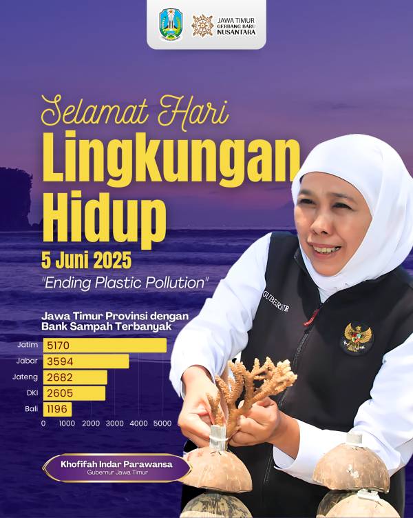Jatim Juara Bank Sampah, Khofifah Ajak Warga Mulai Kelola Sampah dari Rumah