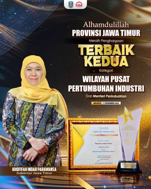 Jatim Juara Dua  Resilience and Sustainable Industry dari Kemenperin