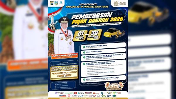 81 Tahun Jawa Timur, Kado Ringankan Beban Warga: Bapenda Bebaskan Denda hingga Tunggakan Pajak