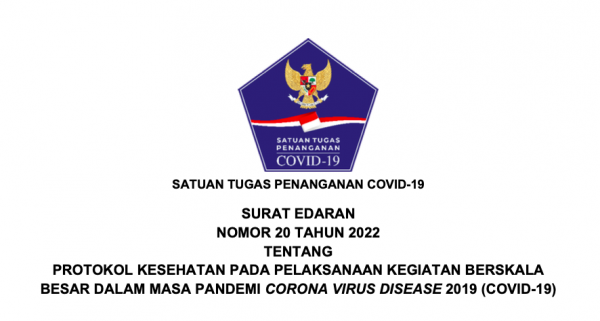 Satgas COVID-19 Terbitkan Ketentuan Protokol Kesehatan pada Pelaksanaan Kegiatan Berskala Besar