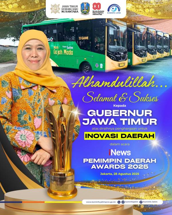 Transportasi Murah Bawa Khofifah Sabet Pemimpin Daerah Awards 2025