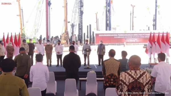 Jokowi Letakkan Batu Pertama Pembangunan Smelter PT Freeport di Gresik