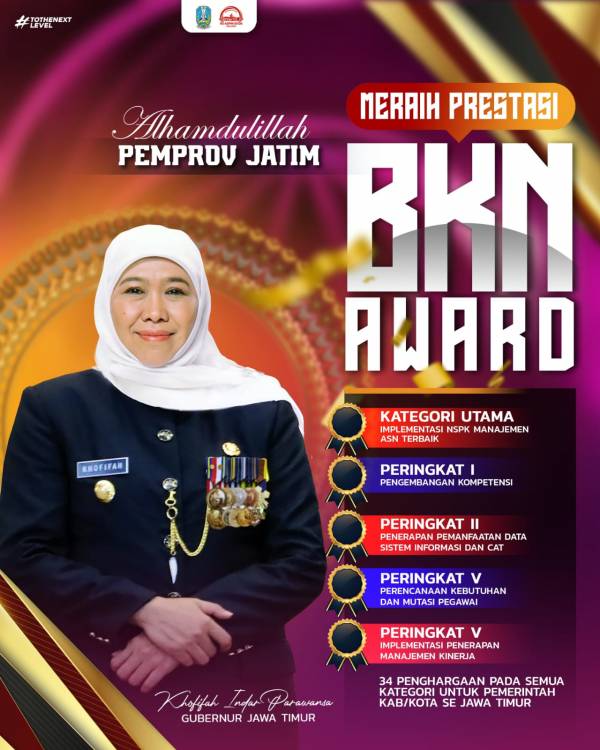 Pemprov Jatim Borong 39 Penghargaan BKN Awards 2023,  Begini Bentuk Inisiatif Kolaboratif Inovasi ASN Pemprov dan Pemda Se-Jatim