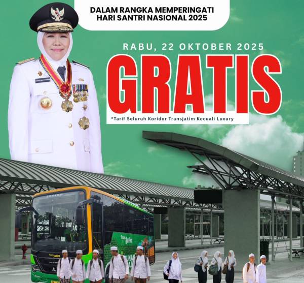 Apresiasi Hari Santri, Gubernur Khofifah Berlakukan Trans Jatim Gratis Sehari Penuh
