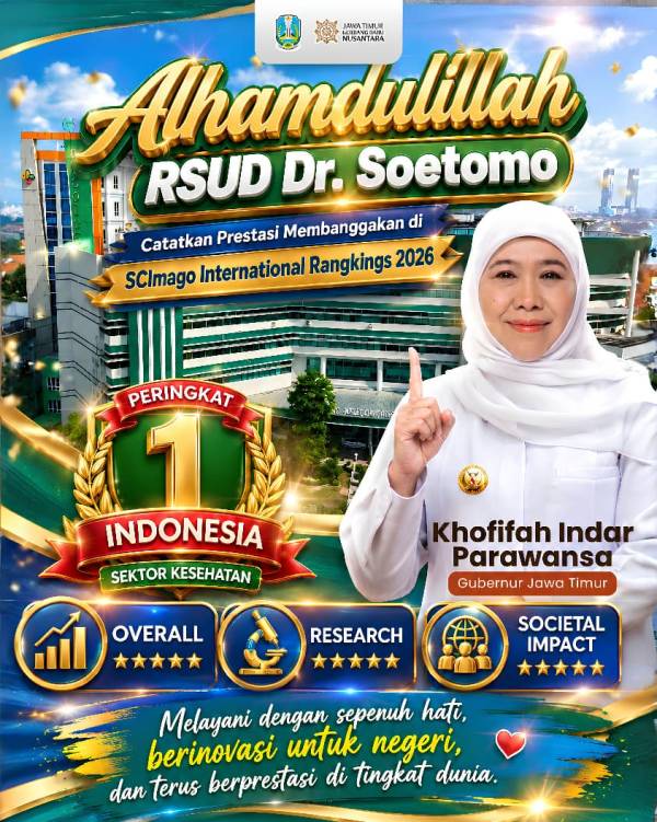 RSUD Dr Soetomo Jadi Nomor 1 Nasional, Khofifah: Bukti Layanan Kesehatan Jatim Diakui Dunia