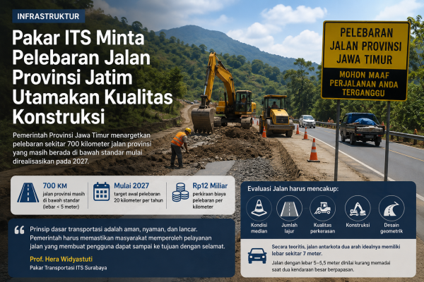 Pakar ITS Minta Pelebaran Jalan Provinsi Jatim Utamakan Kualitas Konstruksi