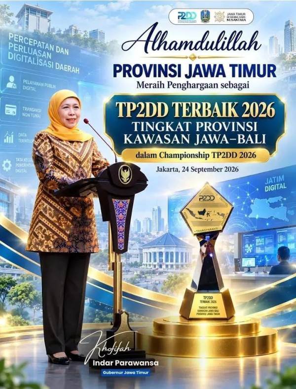 TP2DD Jatim Terbaik Nasional 2026, Transformasi Digital Bapenda Perkuat Penerimaan Daerah