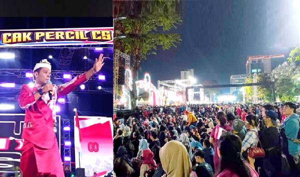 Cak Percil Hipnotis Ribuan Warga di Pesta Rakyat Grahadi