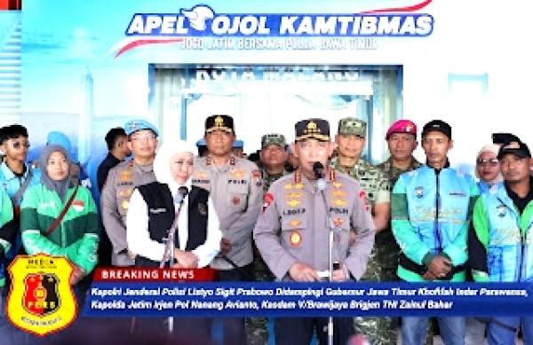 Kapolri Apresiasi Sinergi Polda Jatim dan Komunitas Ojol Jaga Kamtibmas Lewat Apel “Jogo Jatim”