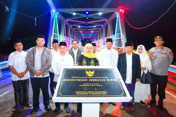 Resmikan Jembatan Bubak Mojokerto, Khofifah Harap Dongkrak Akses Ekonomi Warga