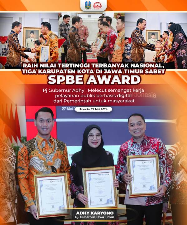 Pemprov dan Sepuluh Daerah di Jatim Dominasi Raih Predikat Terbaik Digital Government Award SPBE Summit 2024, Begini Komentar Pj Gubernur Jatim