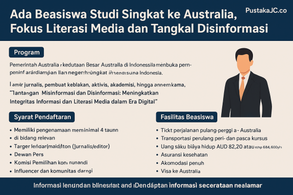 Ada Beasiswa Studi Singkat ke Australia, Fokus Literasi Media dan Tangkal Disinformasi