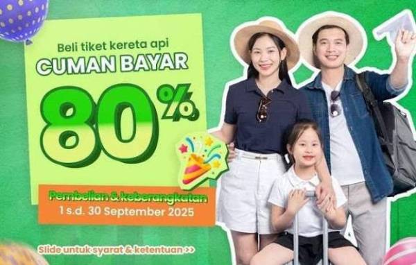 HUT ke-80, KAI Tawarkan Tiket Kereta Rp80.000 dan Diskon 20 Persen Sepanjang September 2025