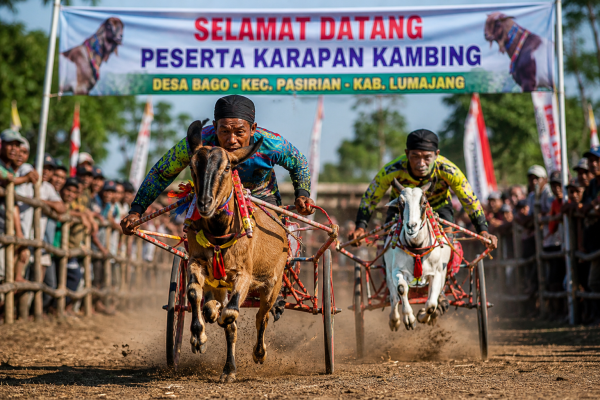 Karapan Kambing Lumajang Kembali Pecah! 220 Peserta Ramaikan Tradisi Unik yang Bikin Warga Heboh